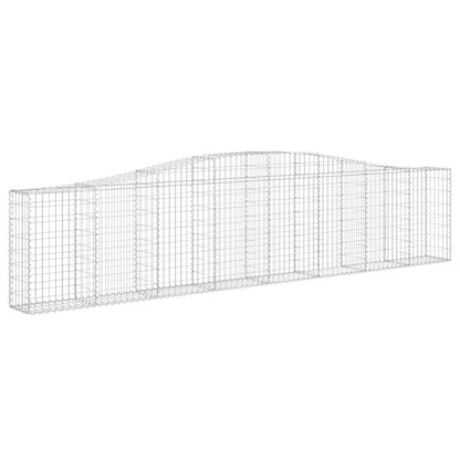 Arched Gabion Baskets 3 pcs 157.5"x11.8"x31.5"/39.4" Galvanized Iron