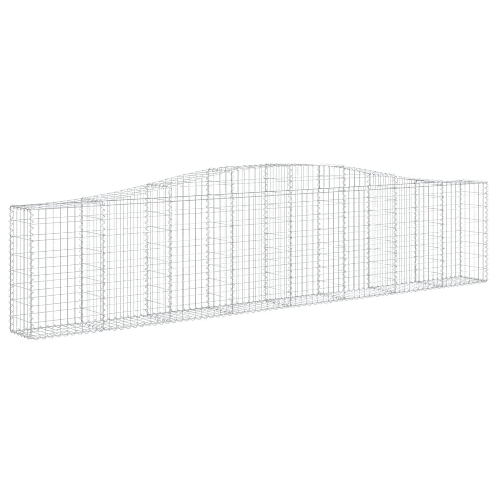 Arched Gabion Baskets 3 pcs 157.5"x11.8"x31.5"/39.4" Galvanized Iron