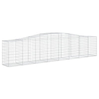 Arched Gabion Baskets 3 pcs 157.5"x19.7"x31.5"/39.4" Galvanized Iron