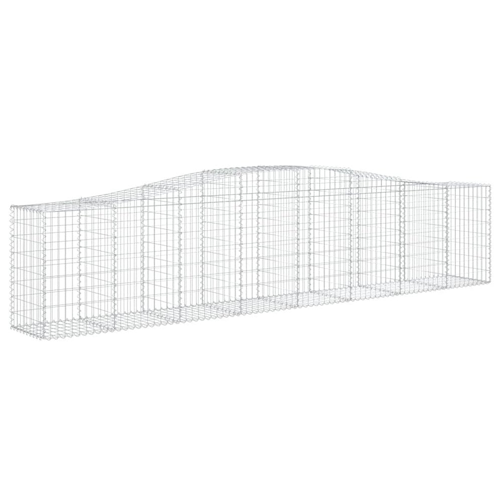 Arched Gabion Baskets 5 pcs 157.5"x19.7"x31.5"/39.4" Galvanized Iron