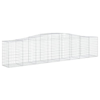 Arched Gabion Baskets 5 pcs 157.5"x19.7"x31.5"/39.4" Galvanized Iron