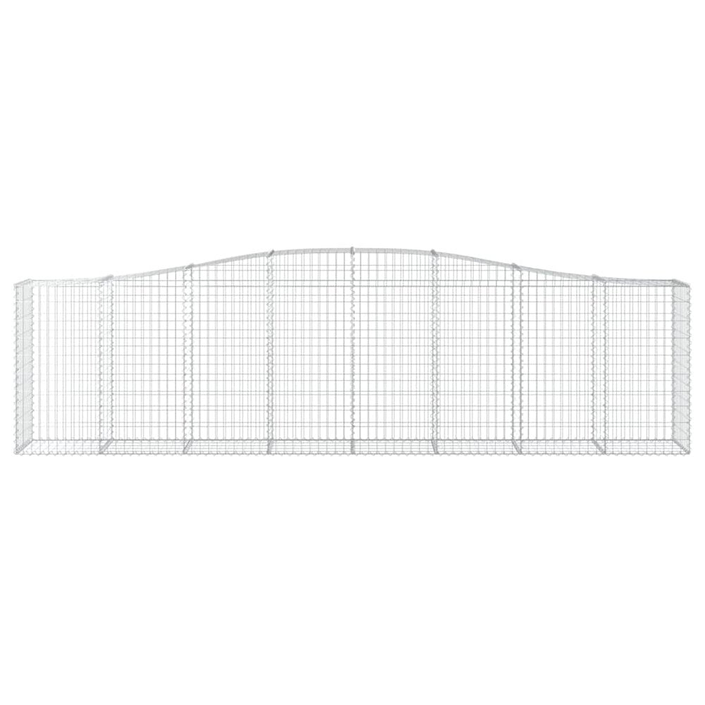 Arched Gabion Baskets 2 pcs 157.5"x19.7"x39.4"/47.2" Galvanized Iron