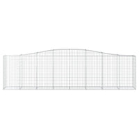 Arched Gabion Baskets 2 pcs 157.5"x19.7"x39.4"/47.2" Galvanized Iron