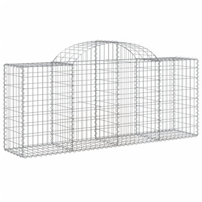Arched Gabion Baskets 3 pcs 78.7"x19.7"x31.5"/39.4" Galvanized Iron