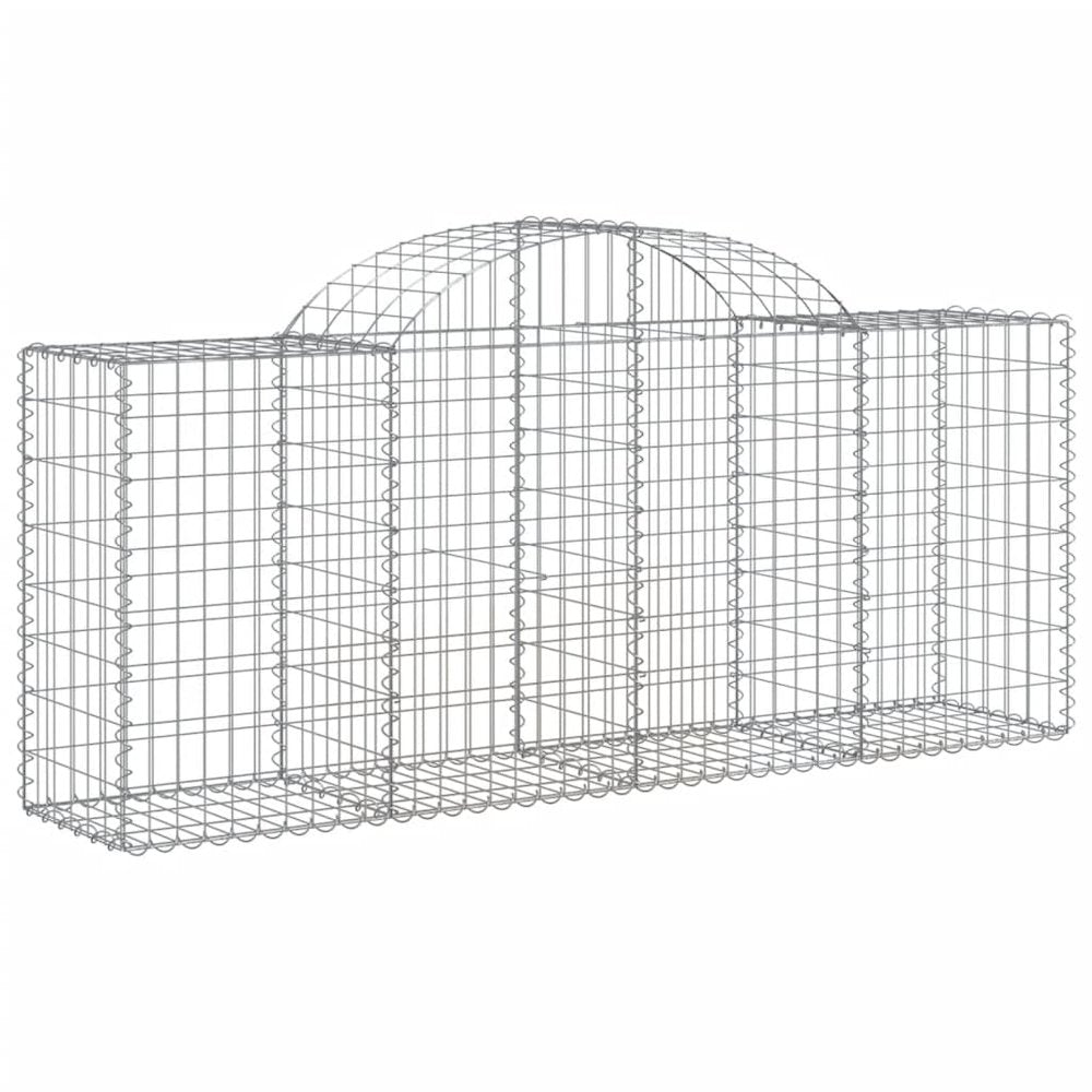 Arched Gabion Baskets 4 pcs 78.7"x19.7"x31.5"/39.4" Galvanized Iron