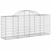 Arched Gabion Baskets 4 pcs 78.7"x19.7"x31.5"/39.4" Galvanized Iron