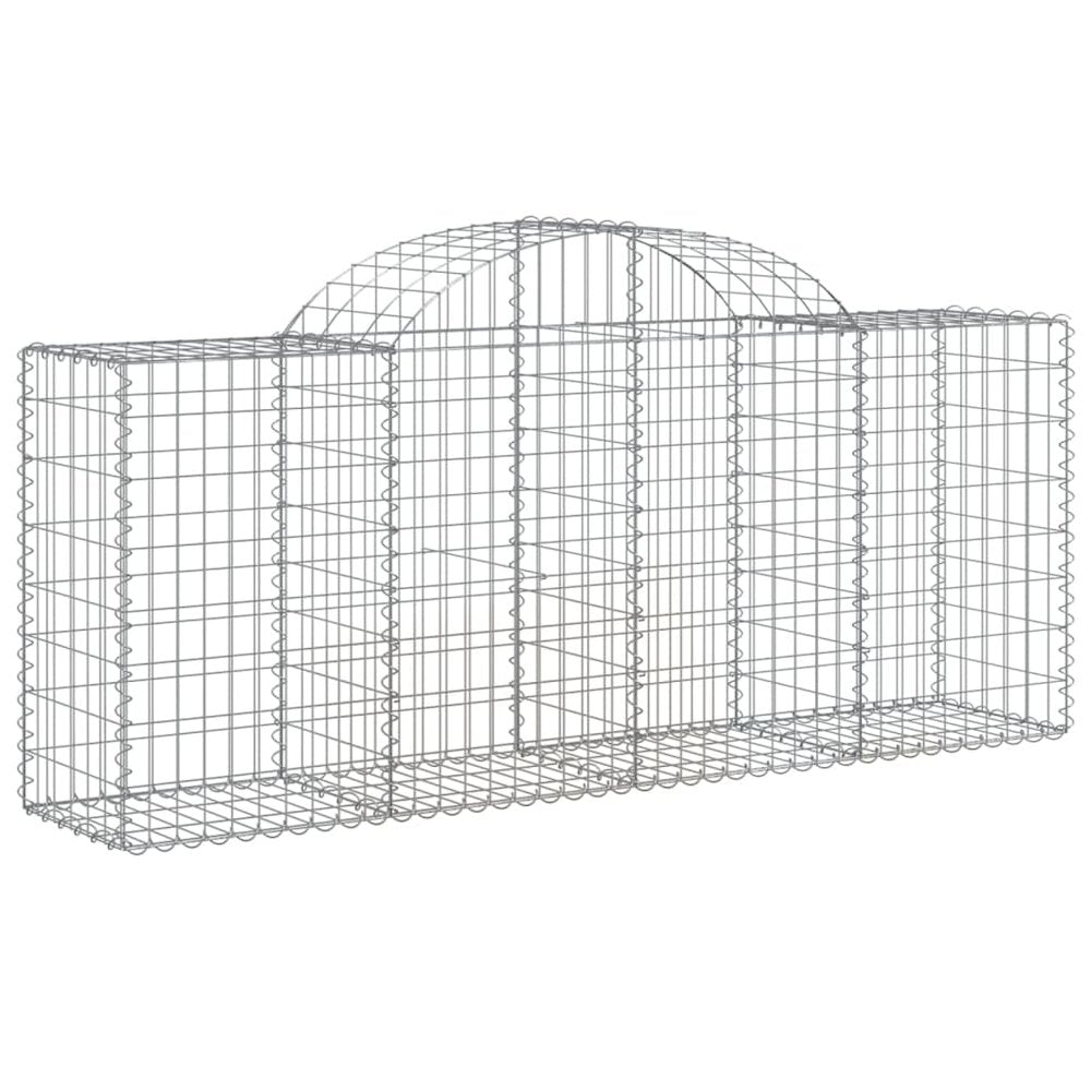 Arched Gabion Baskets 5 pcs 78.7"x19.7"x31.5"/39.4" Galvanized Iron