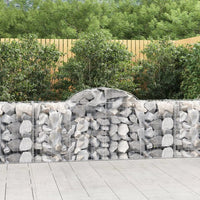 Arched Gabion Baskets 5 pcs 78.7"x19.7"x31.5"/39.4" Galvanized Iron