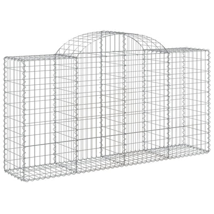 Arched Gabion Baskets 4 pcs 78.7"x19.7"x39.4"/47.2" Galvanized Iron