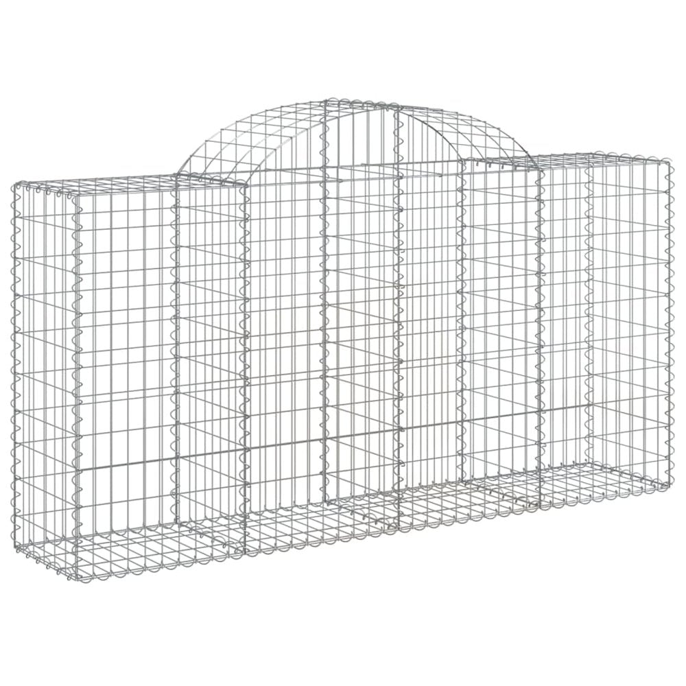 Arched Gabion Baskets 5 pcs 78.7"x19.7"x39.4"/47.2" Galvanized Iron