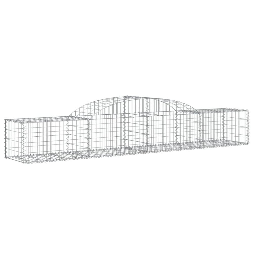 Arched Gabion Baskets 2 pcs 118.1"x19.7"x15.7"/23.6" Galvanized Iron