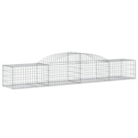 Arched Gabion Baskets 2 pcs 118.1"x19.7"x15.7"/23.6" Galvanized Iron