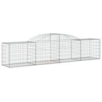 Arched Gabion Baskets 2 pcs 118.1"x19.7"x23.6"/31.5" Galvanized Iron