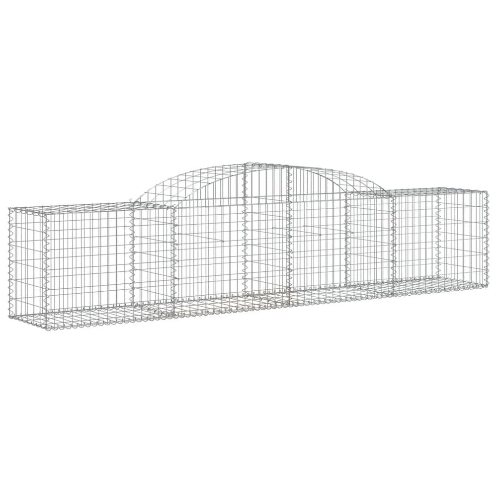 Arched Gabion Baskets 3 pcs 118.1"x19.7"x23.6"/31.5" Galvanized Iron