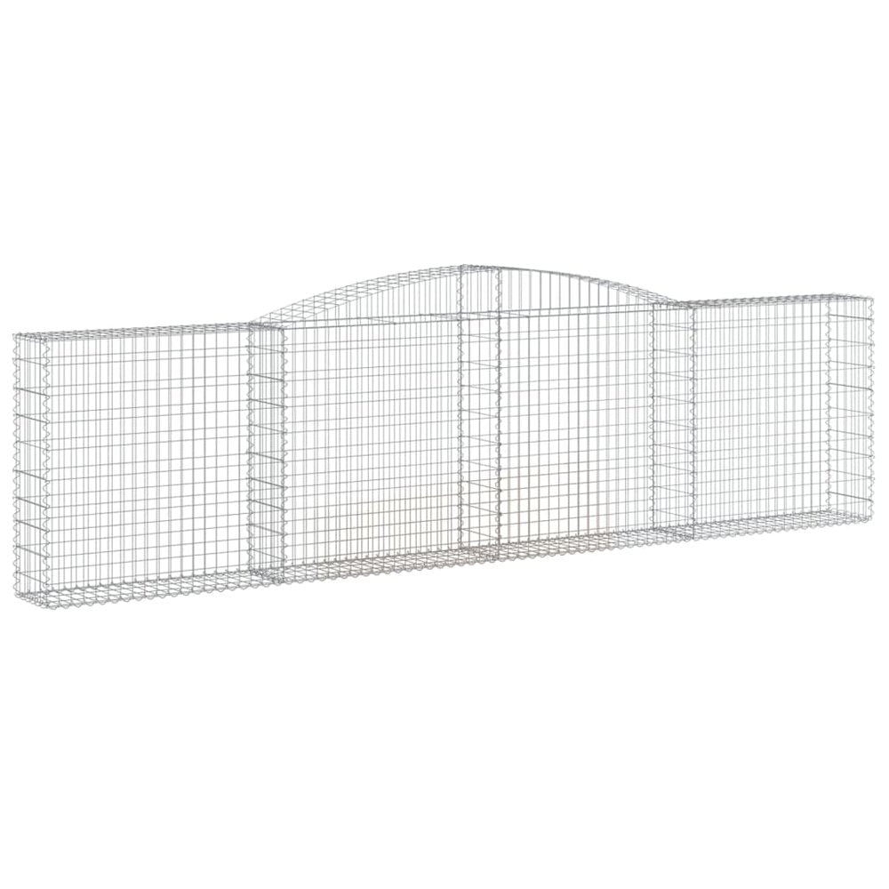 Arched Gabion Baskets 3 pcs 157.5"x11.8"x39.4"/47.2" Galvanized Iron