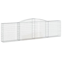 Arched Gabion Baskets 3 pcs 157.5"x11.8"x39.4"/47.2" Galvanized Iron