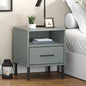 Bedside Cabinet Grey Solid pine wood, metal Bedside Cabinet