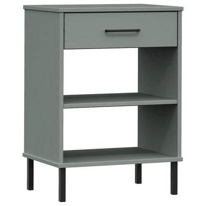 Console Cabinet Grey Solid pine wood, metal Medium