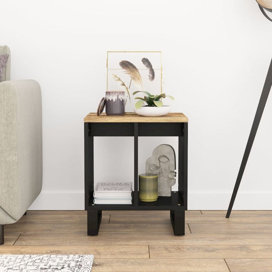Side Table 15.7"x12.2"x18.1" Solid Wood Mango&Engineered Wood