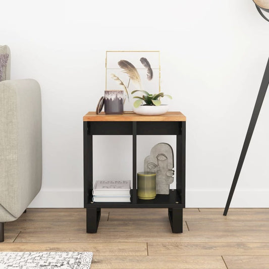 Side Table 15.7"x12.2"x18.1" Solid Wood Acacia&Engineered Wood