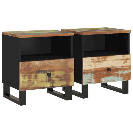 Bedside Cabinet Set of 2 Multicolor