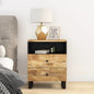 Bedside Cabinet Natural Mango Wood, Black