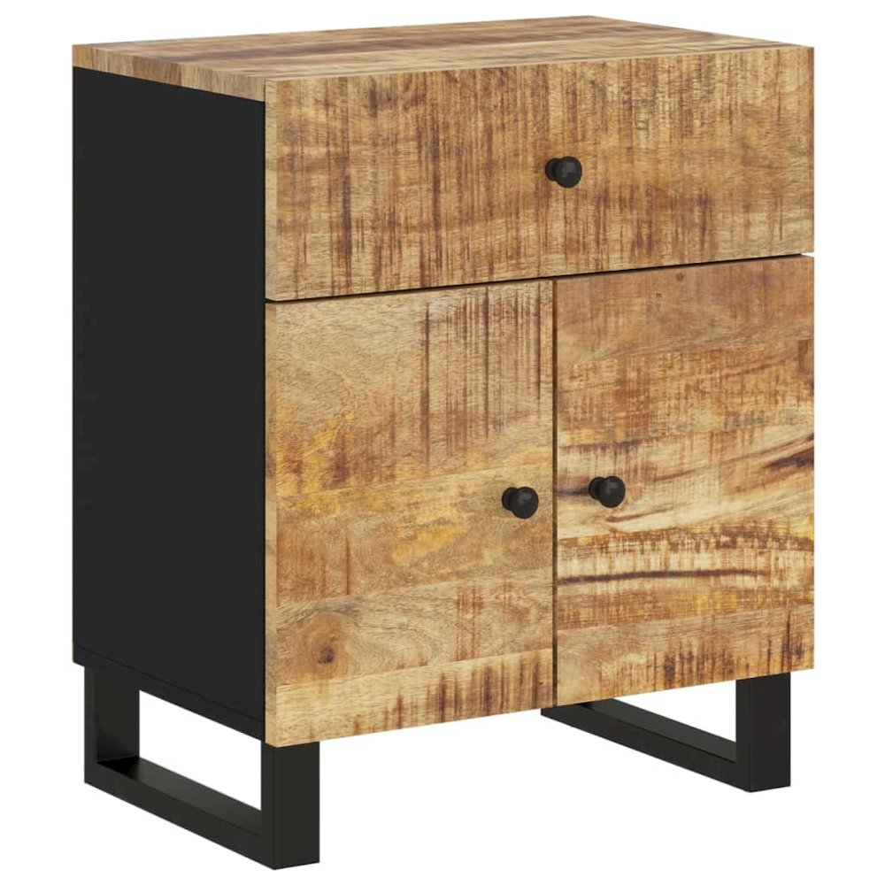 Bedside Cabinet Natural wood and black