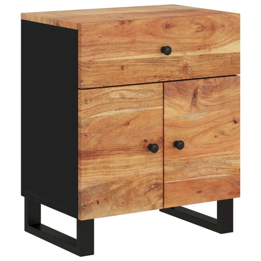Bedside Cabinet Natural wood and black