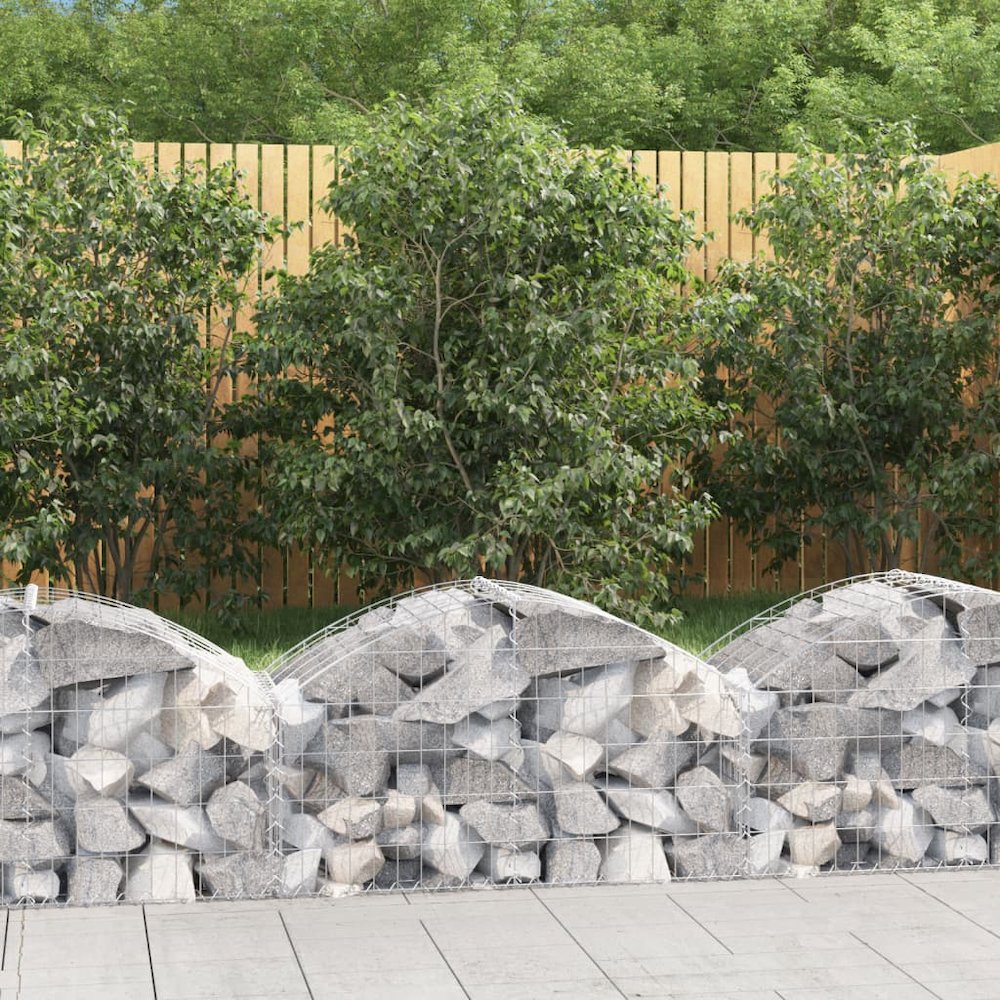 Arched Gabion Basket 39.4"x19.7"x15.7"/23.6" Galvanized Iron