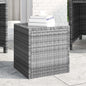 Side Table Gray 15.7"x14.6"x15.9" Poly Rattan and Tempered Glass