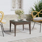 Side Table Brown 19.7"x19.7"x15" Poly Rattan and Tempered Glass