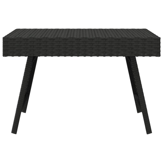 Foldable Side Table Black 23.6"x15.7"x15" Poly Rattan