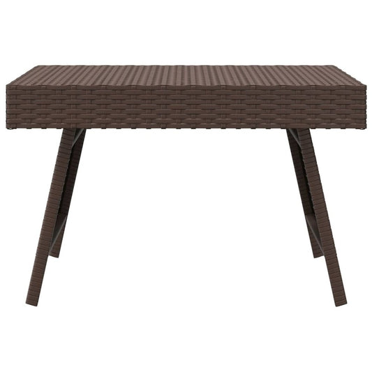 Foldable Side Table Brown 23.6"x15.7"x15" Poly Rattan