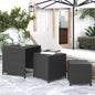 Nesting Tables 3 pcs Black Poly Rattan
