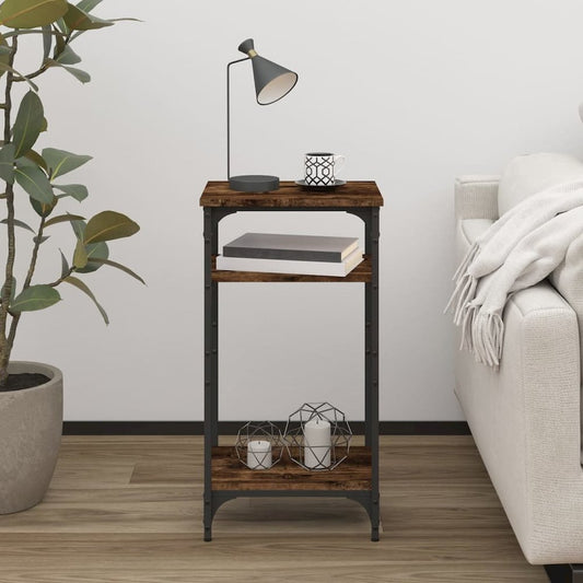 Side Table Smoked Oak 15.7"x11.8"x29.5" Engineered Wood