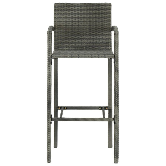 Bar Stools 4 pcs Gray Poly Rattan