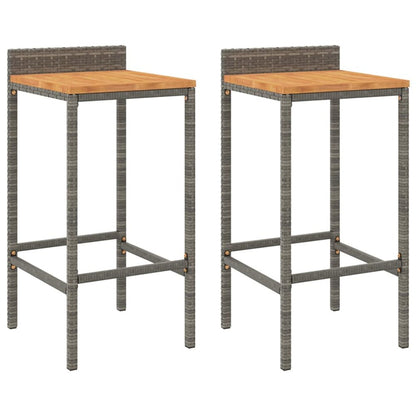 Bar Stool Set of 2 Grey