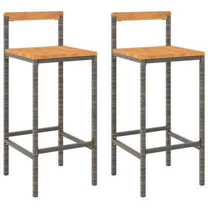 Bar Stool Set of 2 Grey