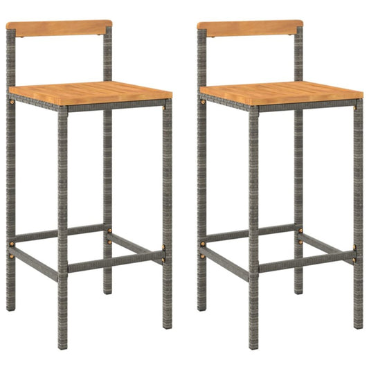 Bar Stool Set of 2 Grey