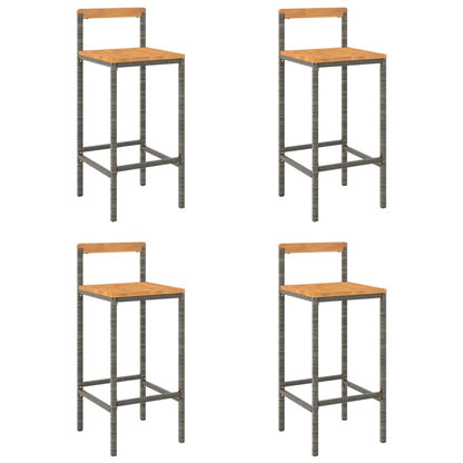 Bar Stool Set of 4 Grey