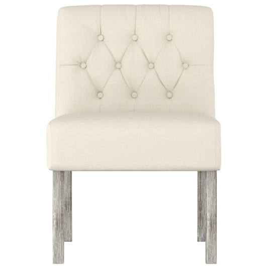 Slipper Chair Linen Fabric Button Design