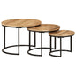 Nesting Tables 3 pcs Solid Rough Wood Mango