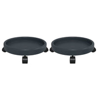 Plant Trolleys with Wheels 2 pcs Gray Diameter 13.4" 77.2 lb
