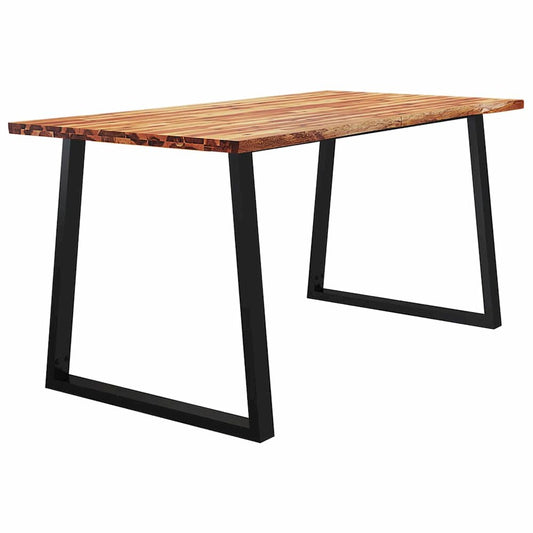 Dining Table with Live Edge 63"x31.5"x29.5" Solid Wood Acacia