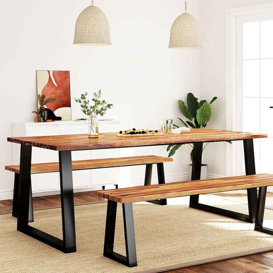 Dining Table with Live Edge 78.7"x35.4"x29.5" Solid Wood Acacia