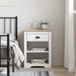 Bedside Cabinet White, Brown Solid pine wood, engineered wood, metal
