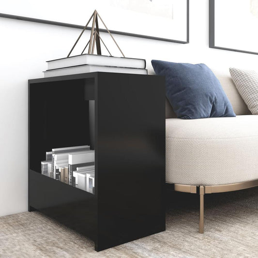 vidaXL Side Table Black 19.7"x10.2"x19.7" Engineered Wood