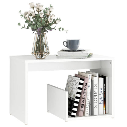 vidaXL Side Table White 23.2"x14.2"x15" Engineered Wood