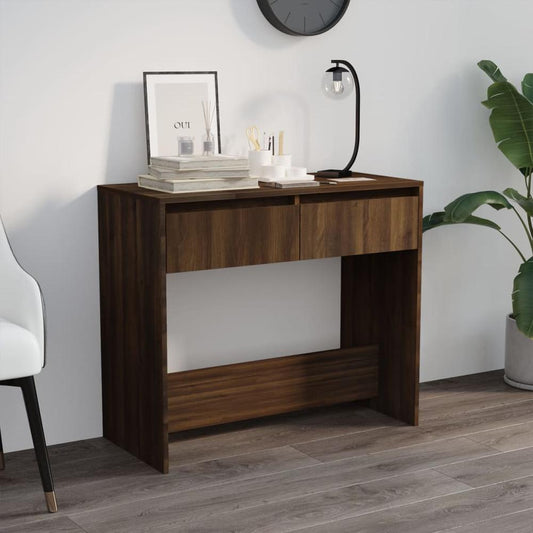 vidaXL Console Table Brown Oak 35"x16.1"x30.1" Engineered Wood