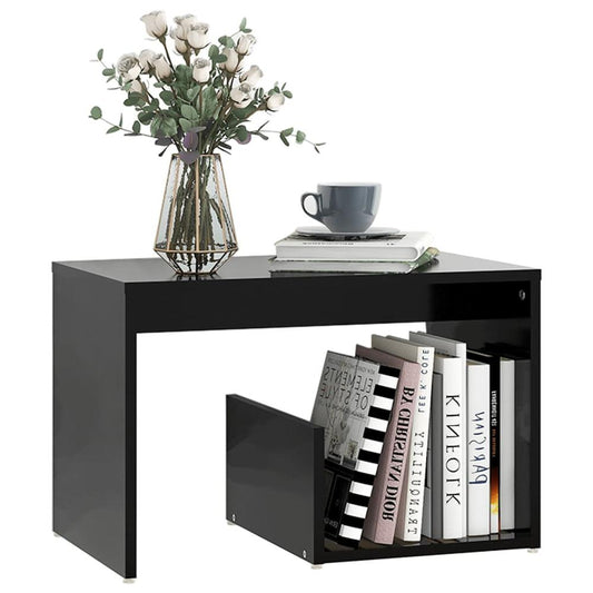 vidaXL Side Table Black 23.2"x14.2"x15" Engineered Wood